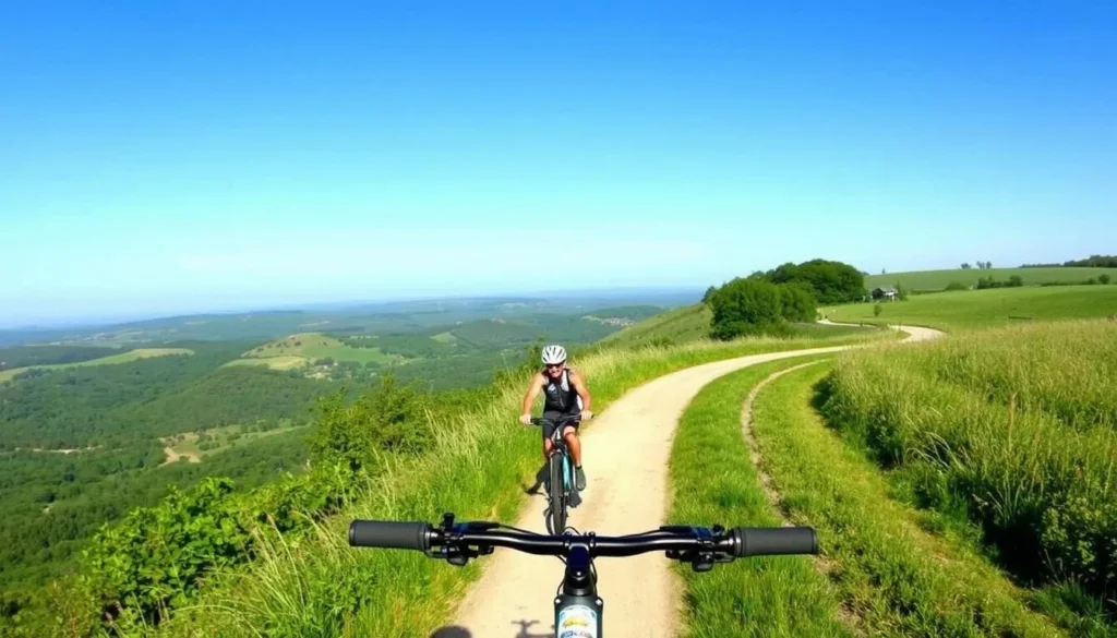 Image of a cyclist on the Elroy-Sparta Trail