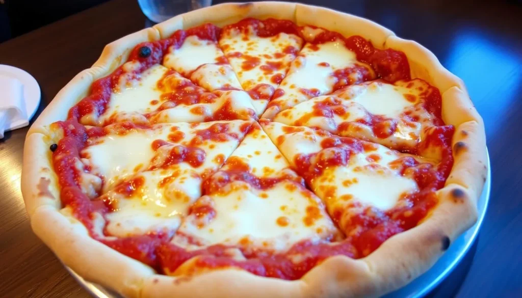 Image of a deep-dish pizza from Lou Malnati's or Pizzeria Uno