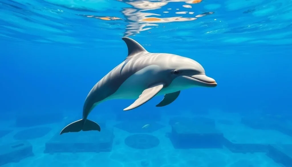 Image of a dolphin swimming in its natural habitat off Oahu's west coast