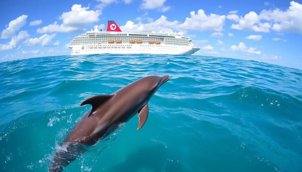 Image of a dolphin watching cruise in South Padre Island