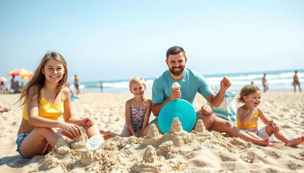 Image of a family enjoying a day at Hermosa Beach