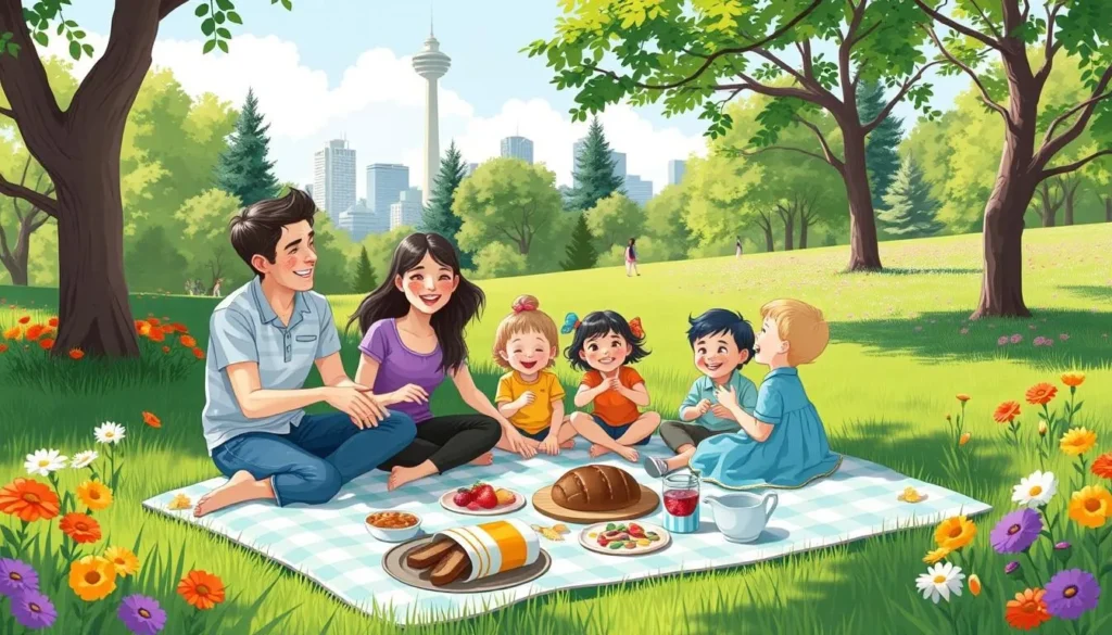 Image of a family enjoying a picnic in a Portland park