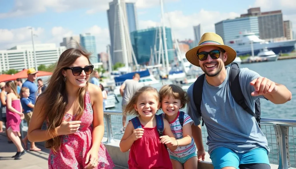 Image of a family enjoying activities at National Harbor