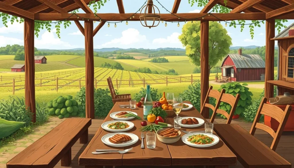 Image of a farm-to-table dining experience at Stoney Acres Farm