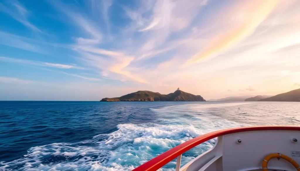 Image of a ferry approaching Culebra Island