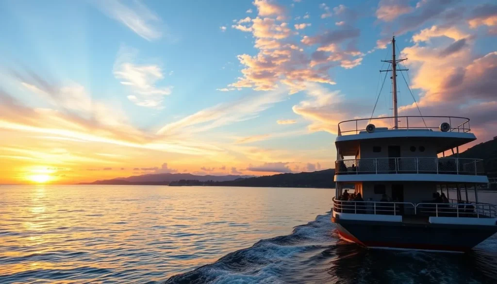 Image of a ferry departing from Ceiba