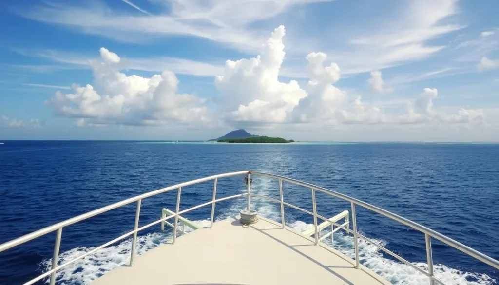 Image of a ferry or boat departing from Fajardo to Isla Palomino