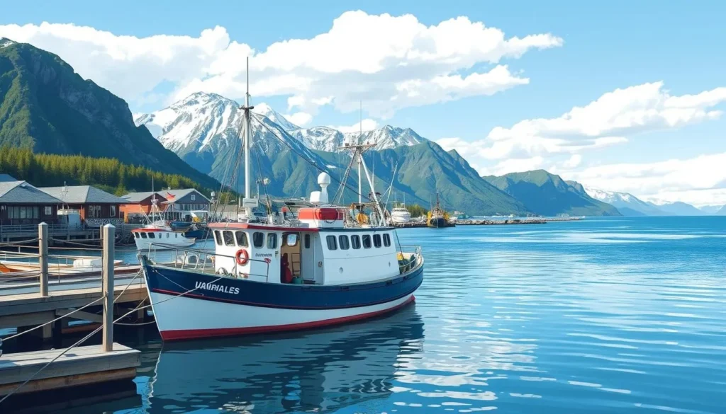 Image of a fishing boat in Homer, Alaska