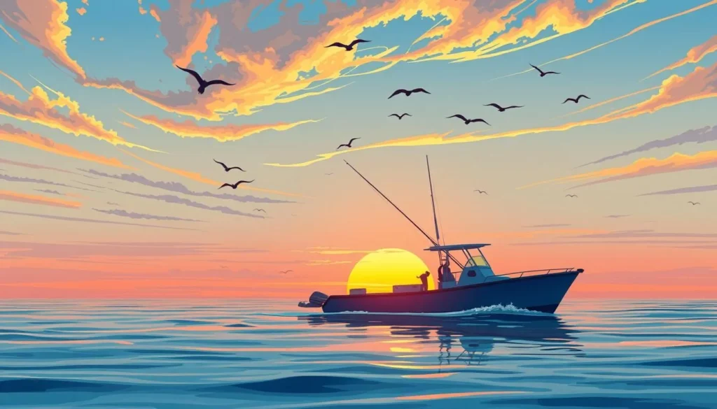 Image of a fishing boat on the waters of South Padre Island