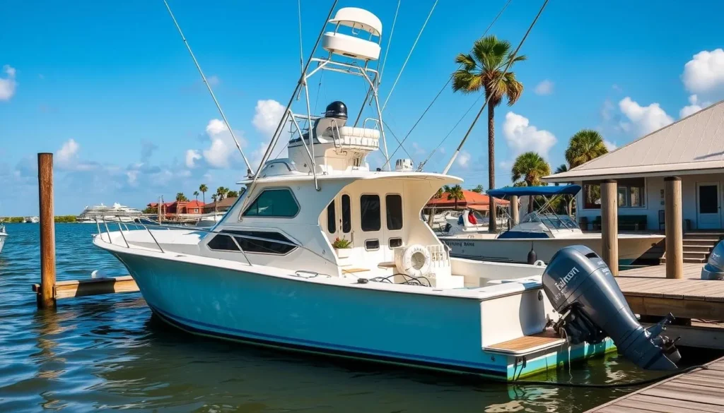 Image of a fishing charter boat in Holly Beach, Louisiana
