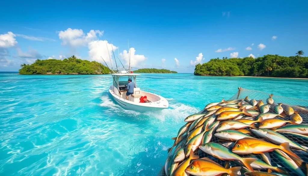 Image of a fishing excursion in the Abaco Sea Image of a fishing excursion in the Abaco Sea