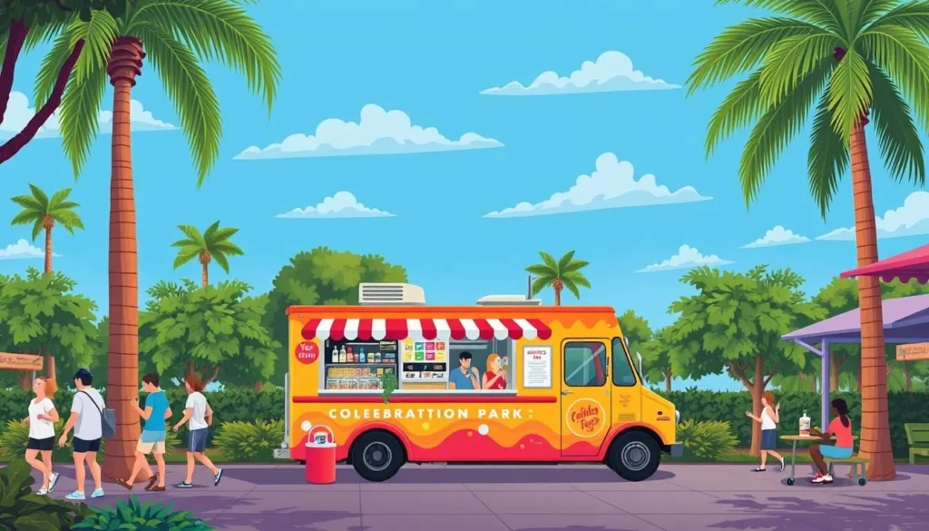 Image of a food truck at Celebration Park in Naples, Florida.