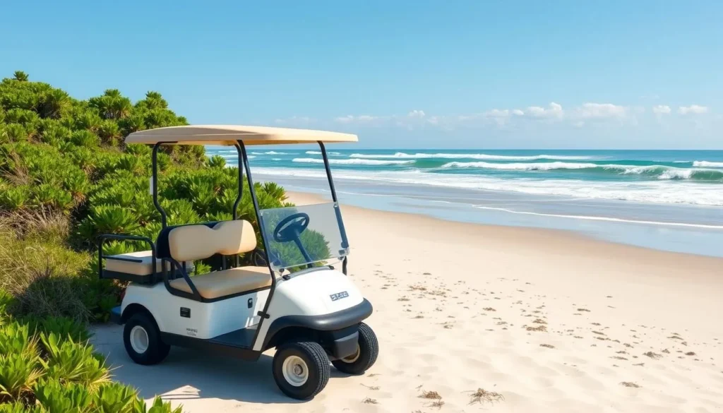 Image of a golf cart on Bald Head Island