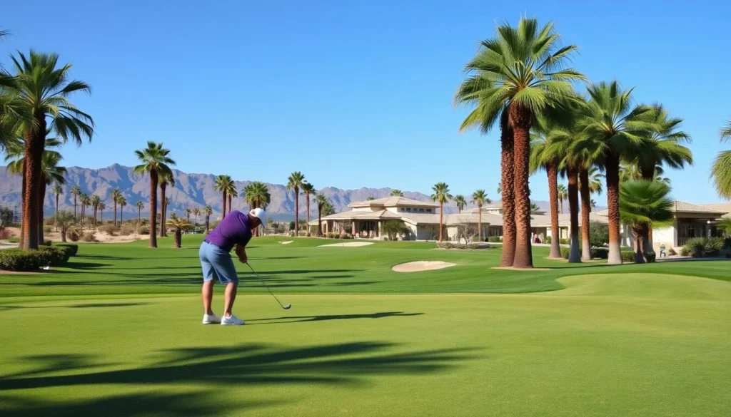 Image of a golfer playing on a course designed by Arnold Palmer in Palm Desert