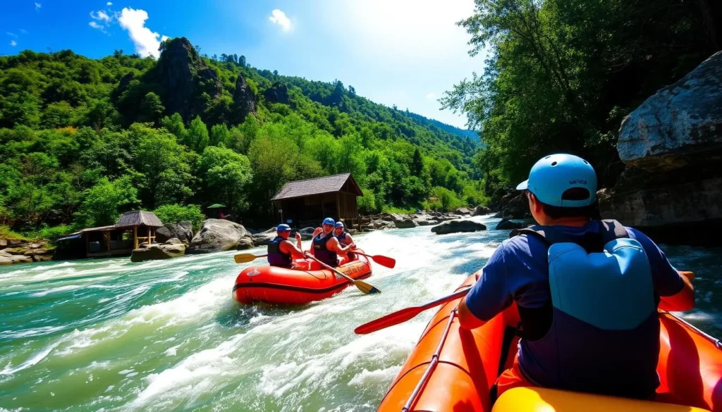 Image of a group of people white water rafting on the Cagayan River