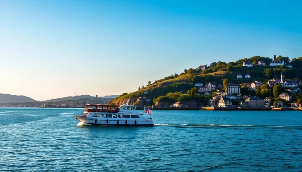 Image of a harbor cruise boat in Plymouth Sound
