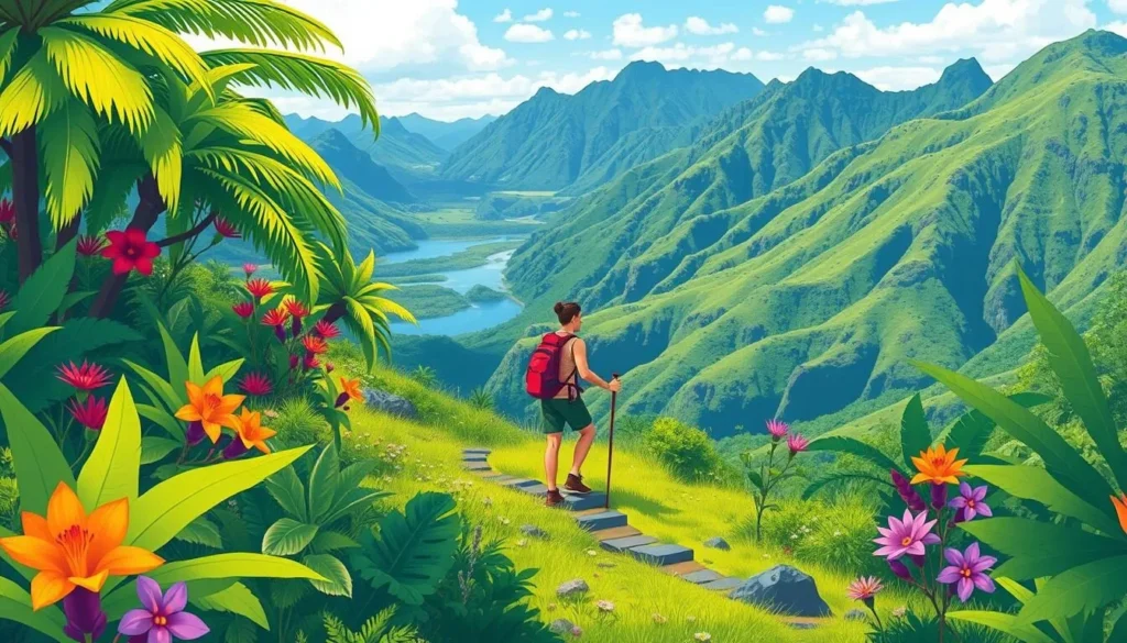 Image of a hiker on Rarotonga's Cross Island Trek