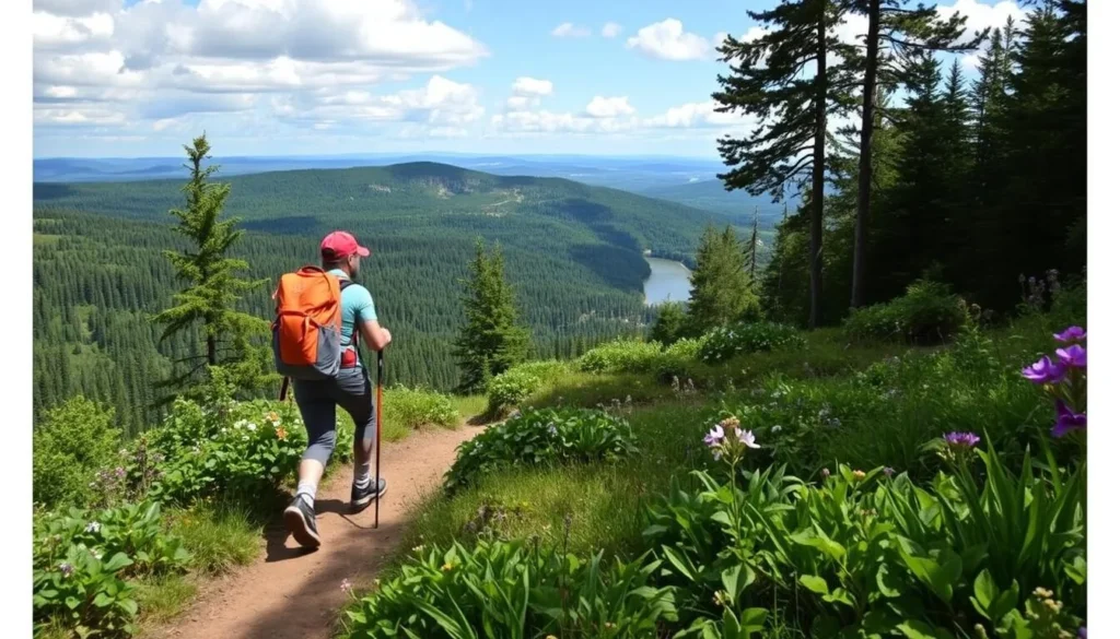 Image of a hiker on a Marquette trail
