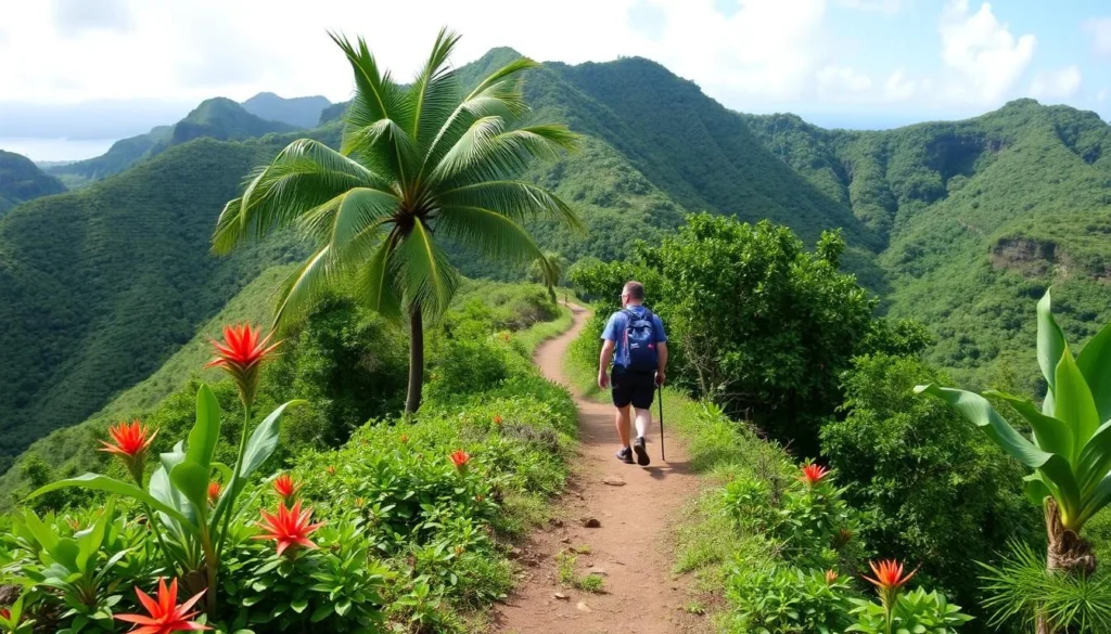 Image of a hiker on a St. Croix trail