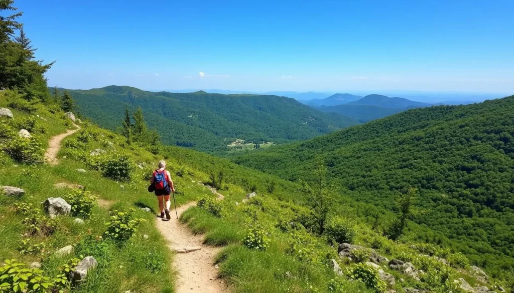 Image of a hiker on a scenic trail in West Virginia