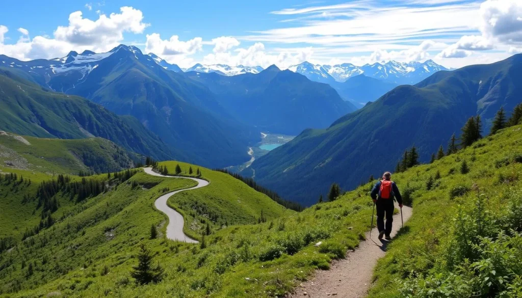 Image of a hiker on a trail in Chugach State Park