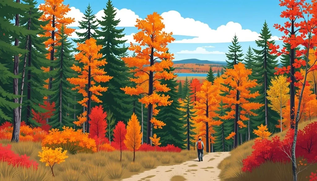 Image of a hiker on a trail in Northern Michigan
