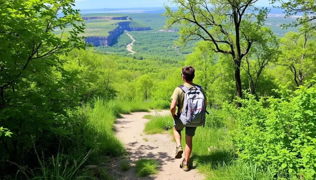 Image of a hiker on the Ives Trail & Greenway