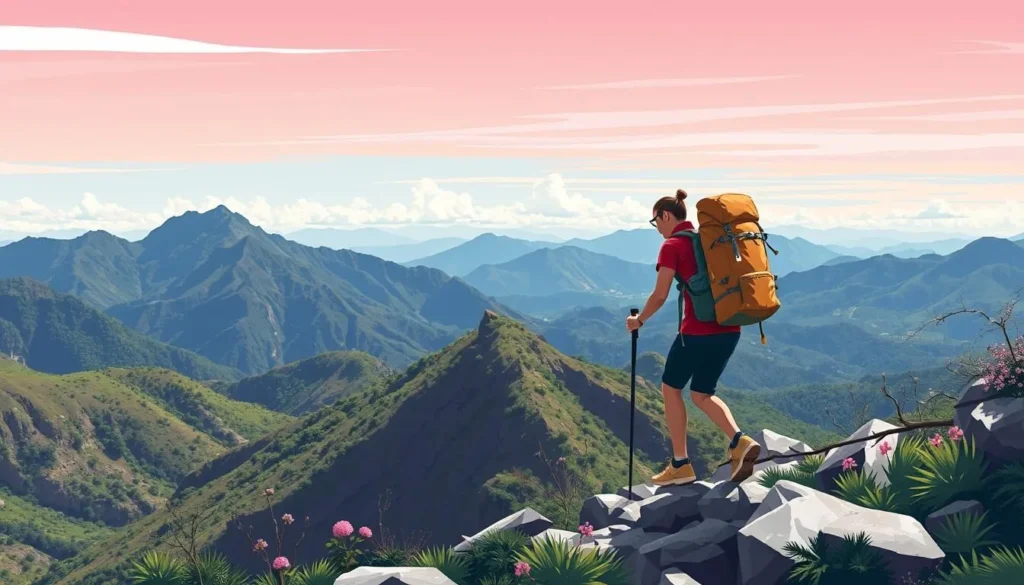 Image of a hiker trekking through the Cuchumatanes Mountains