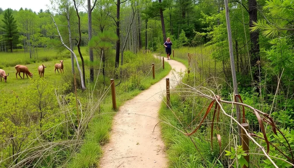 Image of a hiking trail in Felix Neck Wildlife Sanctuary