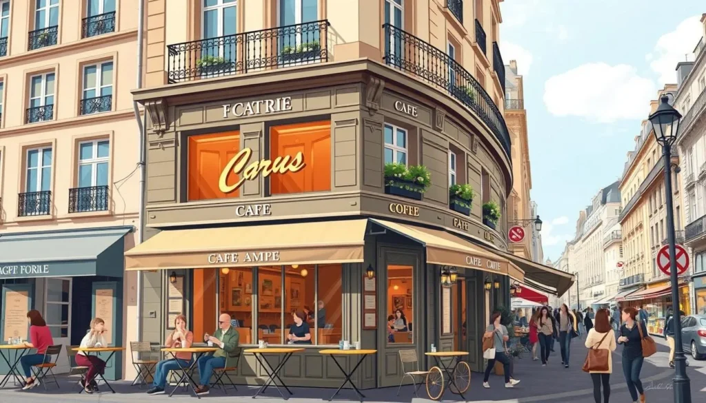 Image of a historic Parisian café