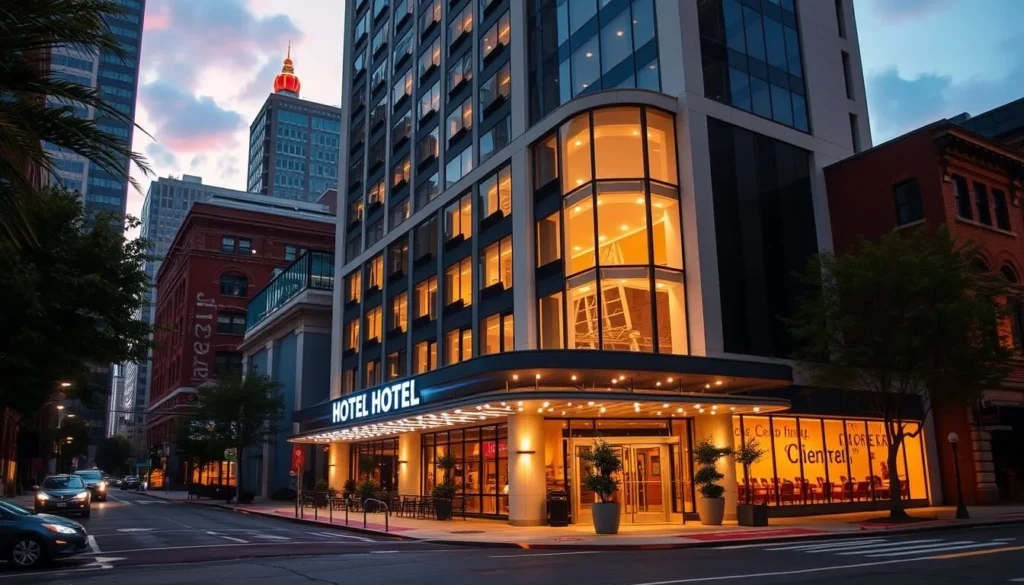 Image of a hotel in downtown Memphis