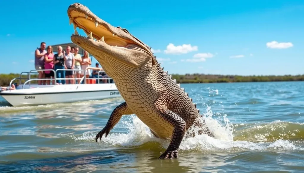 Image of a jumping crocodile cruise in Darwin