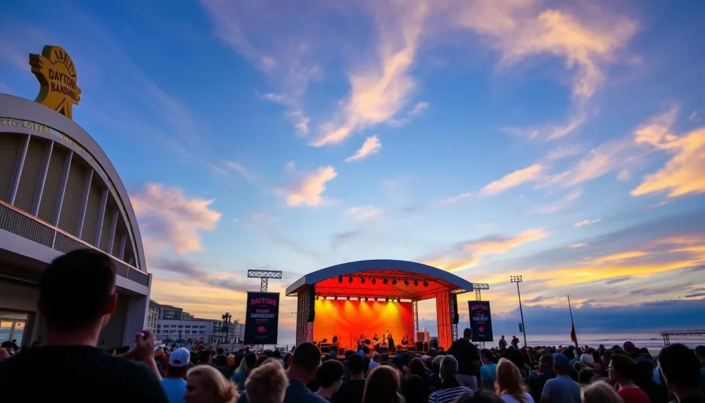 Image of a live music performance at the Daytona Beach Bandshell