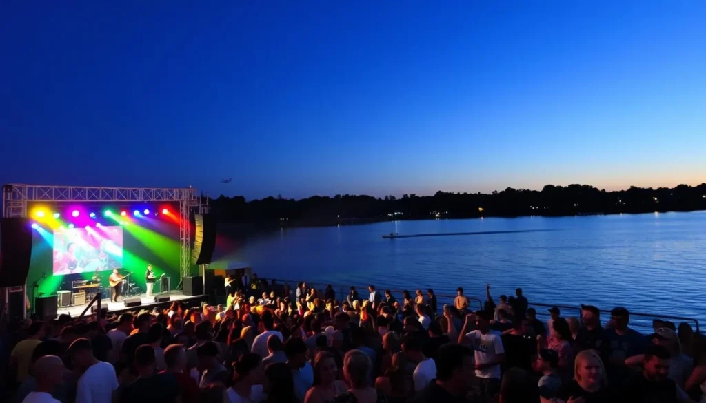 Image of a lively concert at Lakeview Commons Beach Image of a lively concert at Lakeview Commons Beach