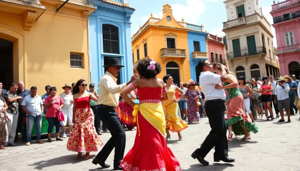 Image of a lively salsa dance performance in Havana
