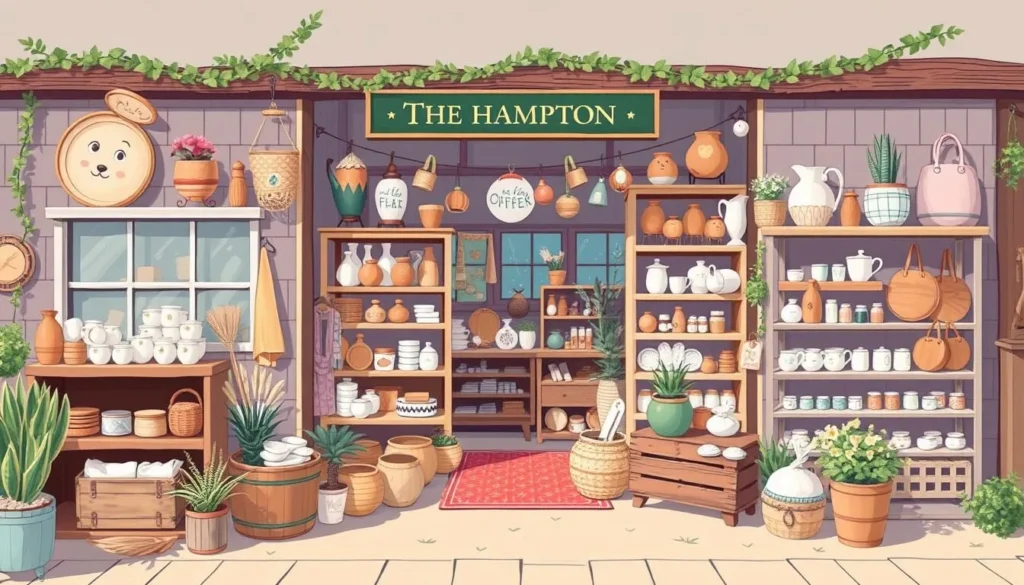 Image of a local artisan shop in The Hamptons with handmade goods