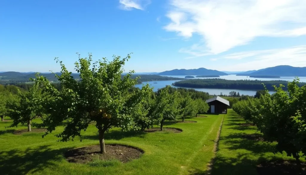 Image of a local farm or orchard near Green River Lake