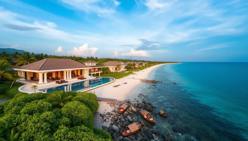 Image of a luxurious Mactan resort with a private beach and villa
