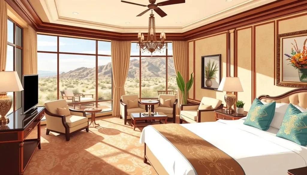 Image of a luxurious hotel room in Palm Desert