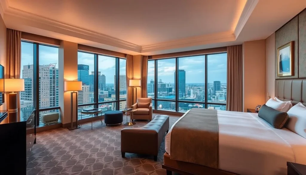 Image of a luxurious hotel room in downtown Mobile