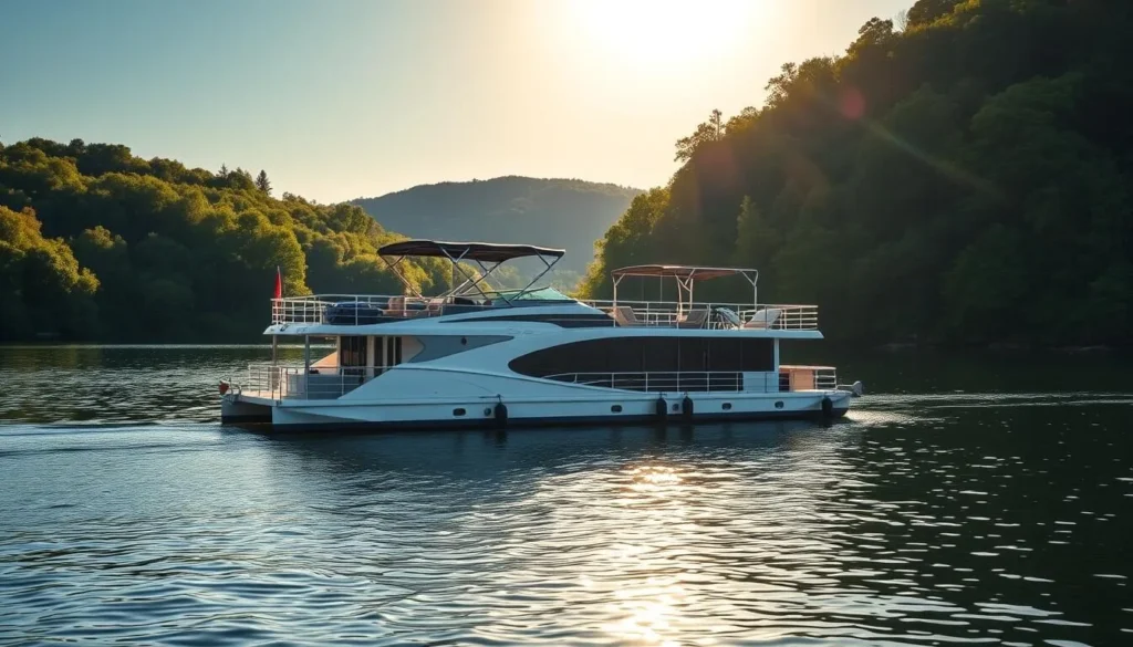 Image of a luxurious houseboat on Lake Cumberland