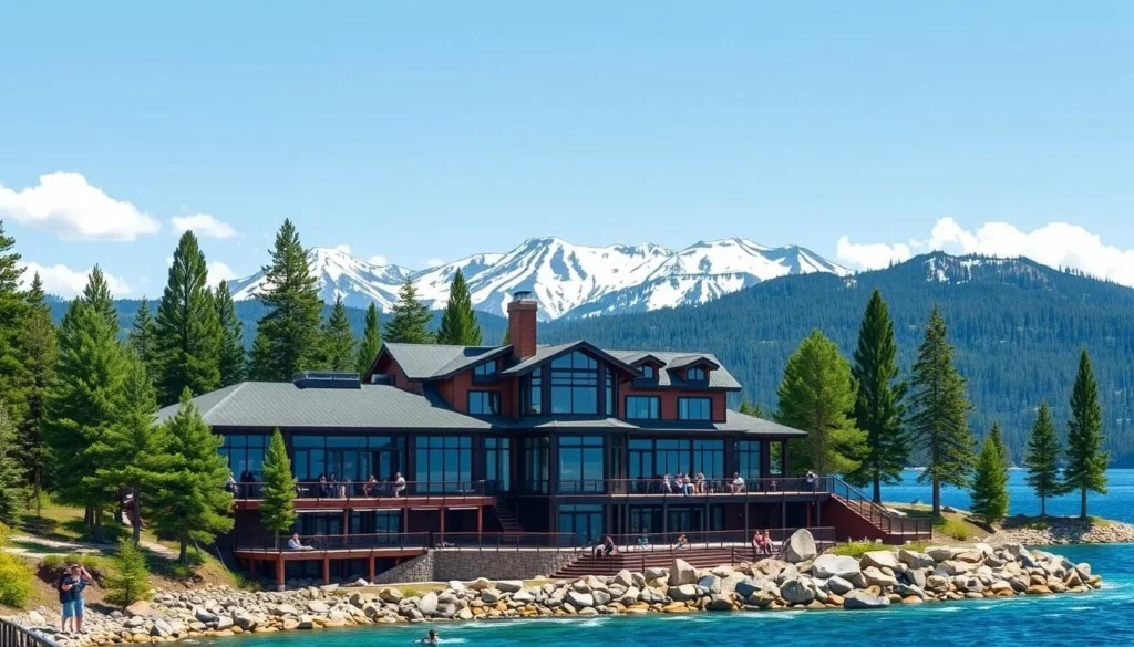 Image of a luxurious lakefront hotel in South Lake Tahoe Image of a luxurious lakefront hotel in South Lake Tahoe