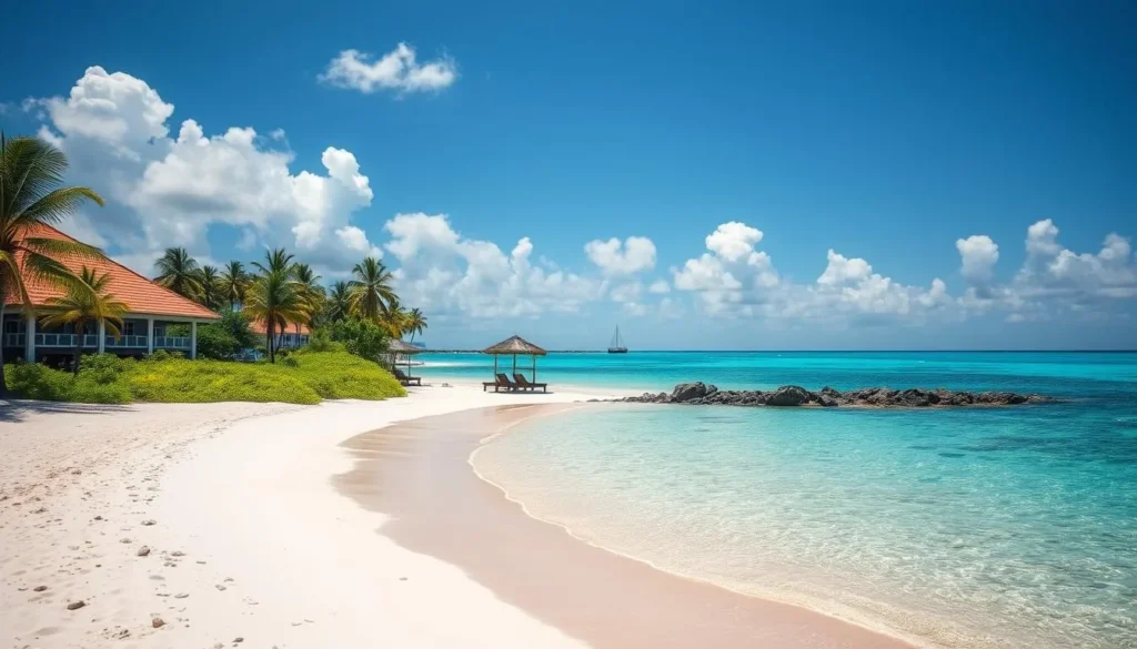 Image of a luxury resort in Belize with a beautiful beach and crystal-clear waters.