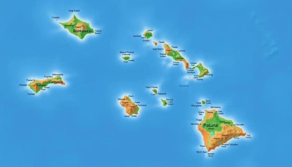 Image of a map of French Polynesia highlighting various islands