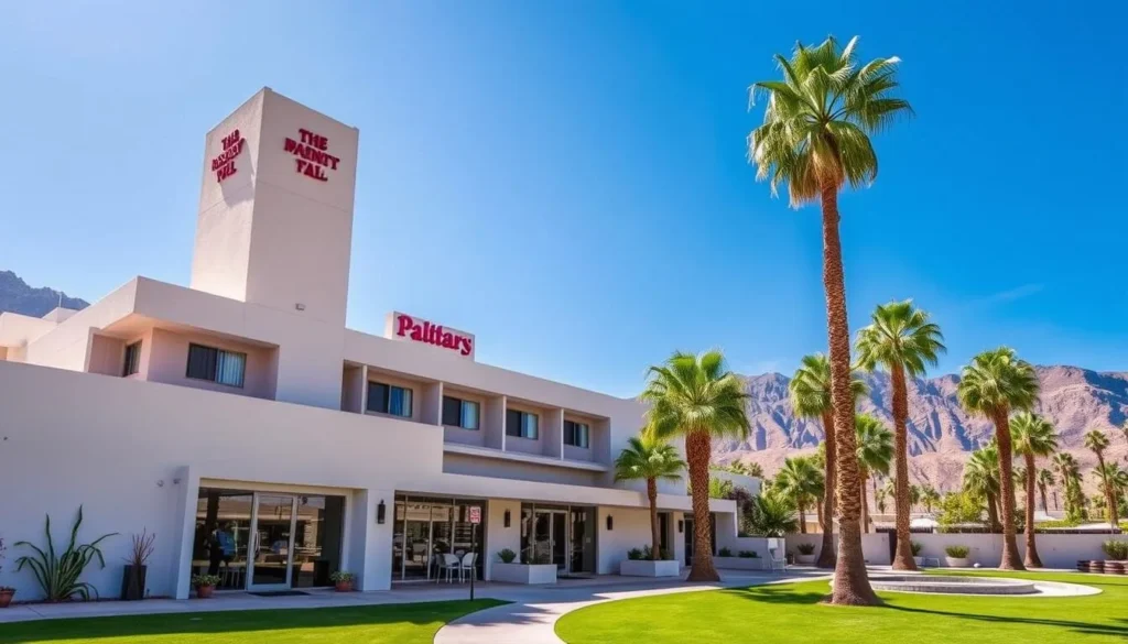Image of a mid-century modern boutique hotel in Palm Springs
