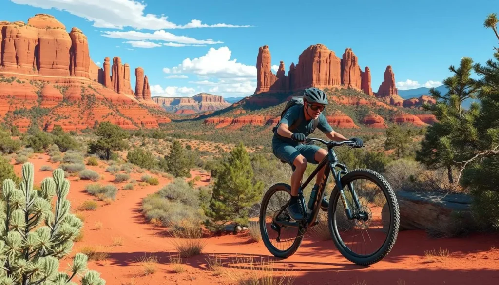 Image of a mountain biker on Sedona's trails