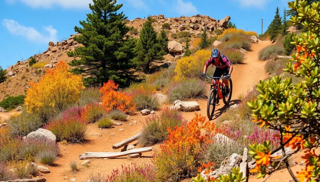 Image of a mountain biker on the Lost Dog Trail