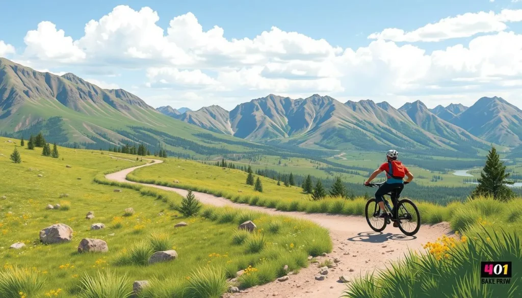 Image of a mountain biker riding on Trail 401 in Crested Butte