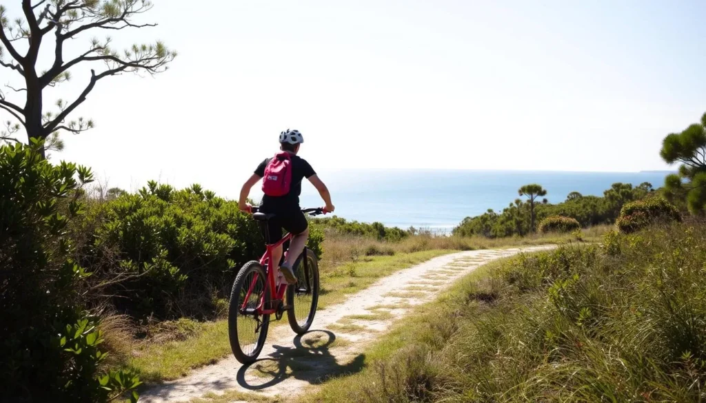 Image of a person biking on Bald Head Island