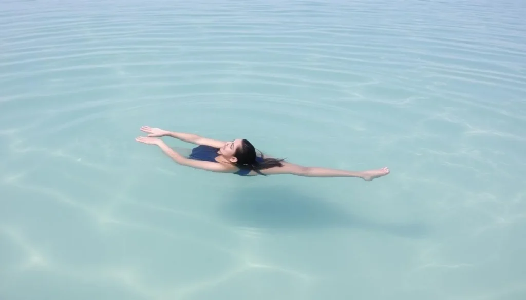 Image of a person floating effortlessly on the Dead Sea
